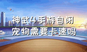 神武4手游自闭宠物需要卡速吗