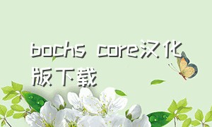bochs core汉化版下载（boch core中文版下载）