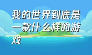 我的世界到底是一款什么样的游戏（我的世界是一款什么样的游戏?）