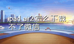 ipad air2怎么下载不了微信