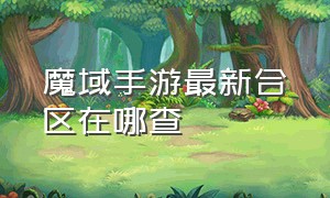 魔域手游最新合区在哪查