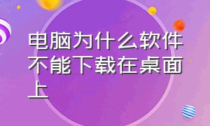 电脑为什么软件不能下载在桌面上