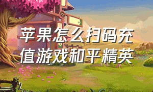 苹果怎么扫码充值游戏和平精英（和平精英苹果充值怎么用微信充值）