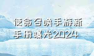 使命召唤手游新手册曝光2024