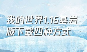 我的世界1.16基岩版下载四种方式（我的世界1.16.5基岩版怎么下载）