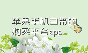 苹果手机自带的购买平台app（苹果手机自带扫描功能在哪）