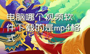 电脑哪个视频软件下载的是mp4格式