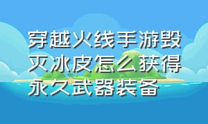 穿越火线手游毁灭冰皮怎么获得永久武器装备（穿越火线手游毁灭皮肤寒霜怎么弄）