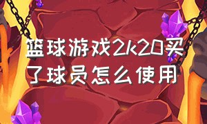 篮球游戏2k20买了球员怎么使用