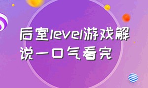 后室level游戏解说一口气看完