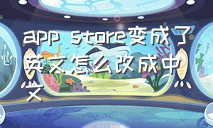 app store变成了英文怎么改成中文