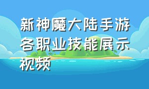 新神魔大陆手游各职业技能展示视频