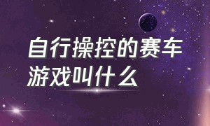 自行操控的赛车游戏叫什么