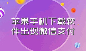 苹果手机下载软件出现微信支付