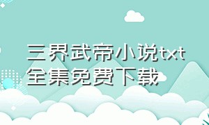 三界武帝小说txt全集免费下载