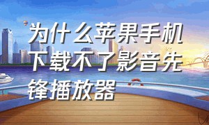 为什么苹果手机下载不了影音先锋播放器