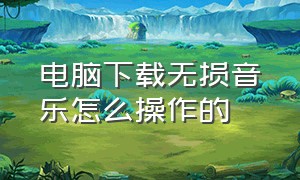 电脑下载无损音乐怎么操作的（电脑怎么下载音乐免费的）