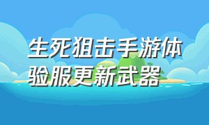 生死狙击手游体验服更新武器