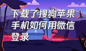 下载了搜狗苹果手机如何用微信登录（苹果下载搜狗软件怎么使用）