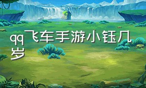 qq飞车手游小钰几岁（qq飞车手游10元1万钻）