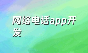 网络电话app开发（开发一个网络电话app需要多少钱）