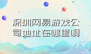 深圳网易游戏公司地址在哪里啊