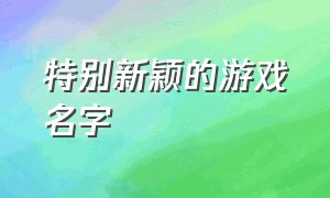 特别新颖的游戏名字