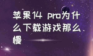 苹果14 pro为什么下载游戏那么慢（苹果pro 14寸大小）