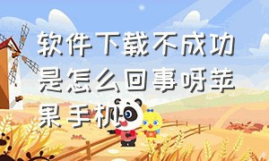 软件下载不成功是怎么回事呀苹果手机