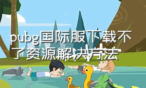 pubg国际服下载不了资源解决方法