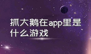 抓大鹅在app里是什么游戏（抓大鹅为什么没有游戏入口）