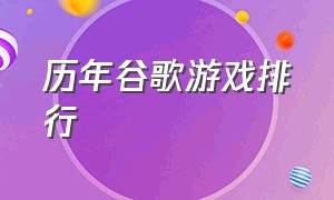 历年谷歌游戏排行