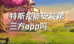 特斯拉能安装第三方app吗