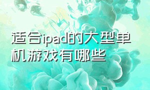 适合ipad的大型单机游戏有哪些（适合ipad的免费大型单机游戏）