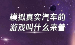 模拟真实汽车的游戏叫什么来着