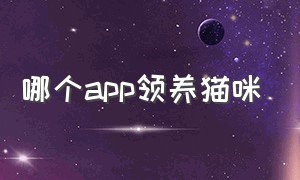 哪个app领养猫咪