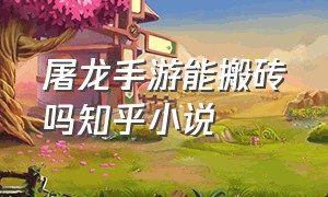 屠龙手游能搬砖吗知乎小说