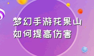 梦幻手游花果山如何提高伤害