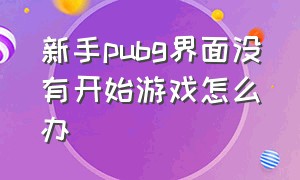 新手pubg界面没有开始游戏怎么办