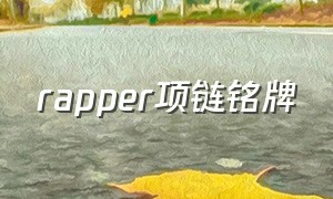 rapper项链铭牌（rapper项链排行）