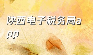 陕西电子税务局app