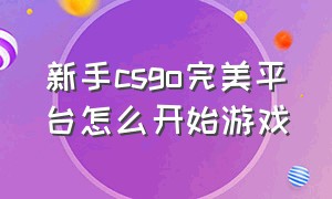 新手csgo完美平台怎么开始游戏