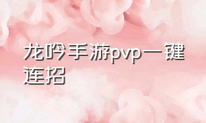 龙吟手游pvp一键连招