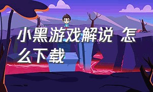 小黑游戏解说 怎么下载