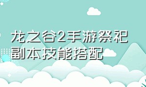 龙之谷2手游祭祀副本技能搭配