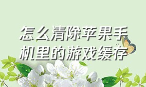 怎么清除苹果手机里的游戏缓存