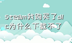 steam我购买了dlc为什么下载不了