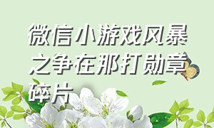 微信小游戏风暴之争在那打勋章碎片