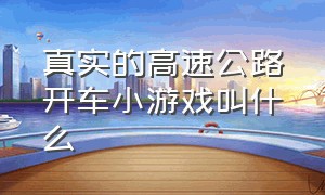 真实的高速公路开车小游戏叫什么（真实的高速公路开车小游戏叫什么来着）