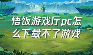 悟饭游戏厅pc怎么下载不了游戏